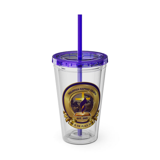 P.B.C. Logo Sunsplash Tumbler with Straw, 16oz